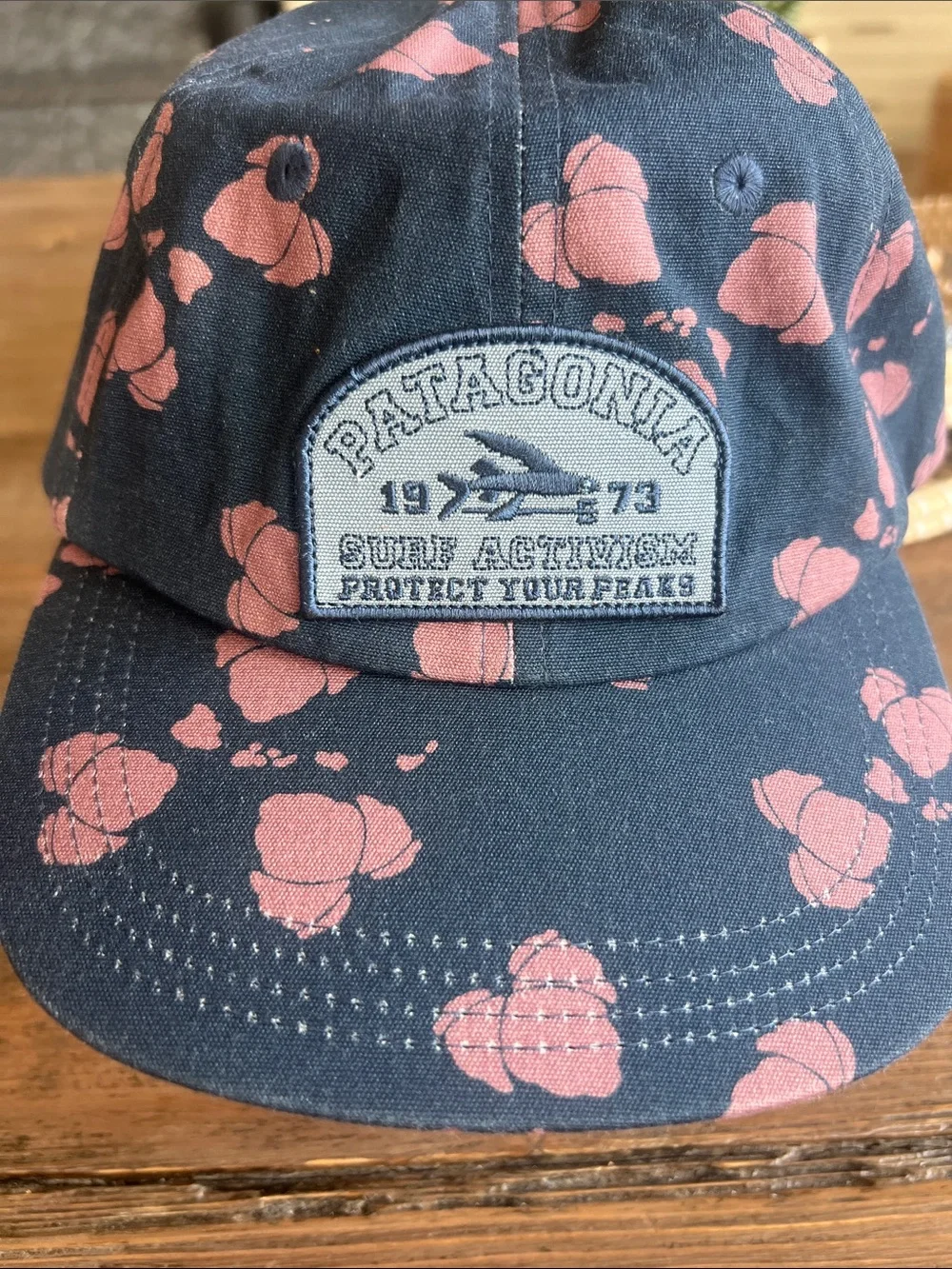 Patagonia womens Navy Hat with Pink Floral Print